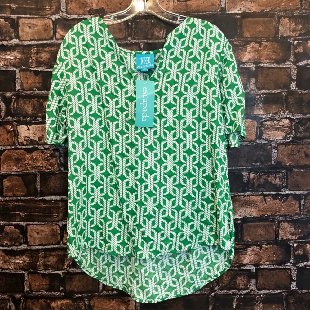 Women’s  Escapade green and white rope print top